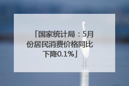 国家统计局：5月份居民消费价格同比下降0.1%