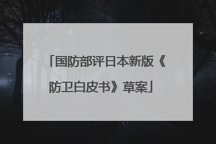 国防部评日本新版《防卫白皮书》草案