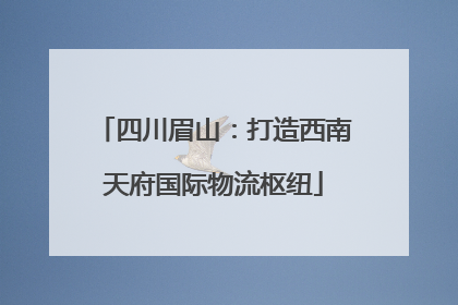 四川眉山：打造西南天府国际物流枢纽