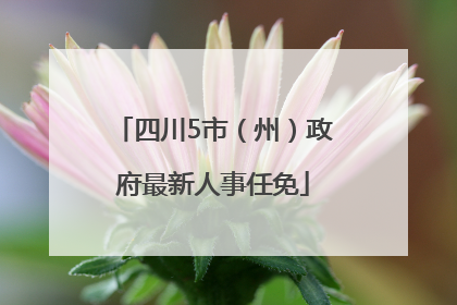 四川5市（州）政府最新人事任免