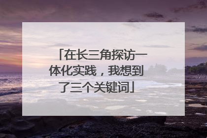在长三角探访一体化实践，我想到了三个关键词