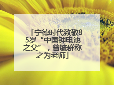 宁德时代致敬85岁“中国锂电池之父”，曾毓群称之为老师