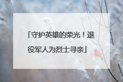 守护英雄的荣光！退役军人为烈士寻亲