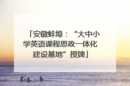 安徽蚌埠：“大中小学英语课程思政一体化建设基地”授牌