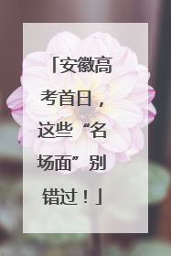 安徽高考首日，这些“名场面”别错过！