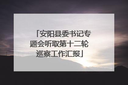 安阳县委书记专题会听取第十二轮巡察工作汇报