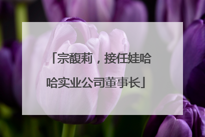宗馥莉，接任娃哈哈实业公司董事长