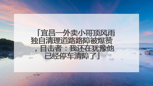 宜昌一外卖小哥顶风雨独自清理道路路障被爆赞，目击者：我还在犹豫他已经停车清障了
