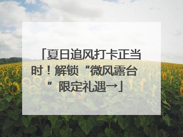 夏日追风打卡正当时！解锁“微风露台”限定礼遇→