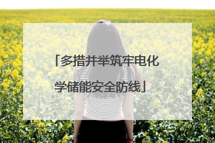 多措并举筑牢电化学储能安全防线