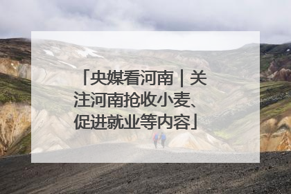 央媒看河南｜关注河南抢收小麦、促进就业等内容