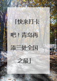 快来打卡吧！青岛再添三处全国之最