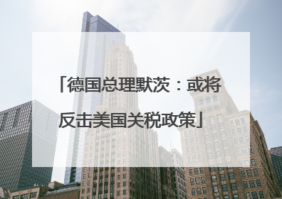 德国总理默茨：或将反击美国关税政策