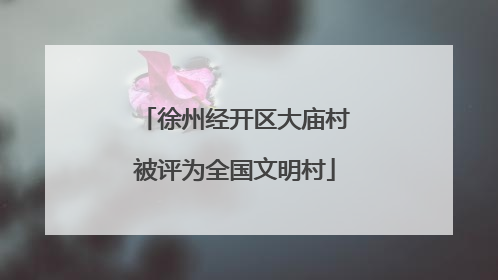 徐州经开区大庙村被评为全国文明村