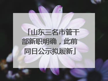 山东三名市管干部新职明确，此前同日公示拟履新