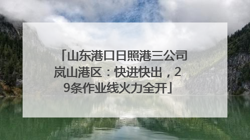 山东港口日照港三公司岚山港区：快进快出，29条作业线火力全开
