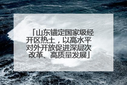 山东锚定国家级经开区热土，以高水平对外开放促进深层次改革、高质量发展