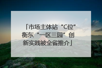 市场主体站“C位” 衡东“一区三园”创新实践被全省推介