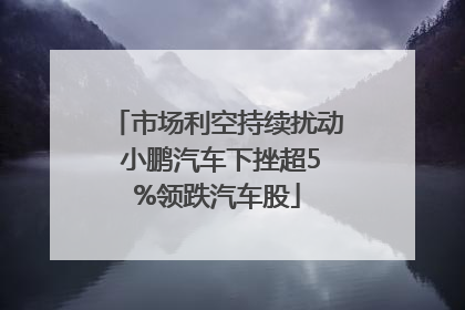 市场利空持续扰动 小鹏汽车下挫超5%领跌汽车股