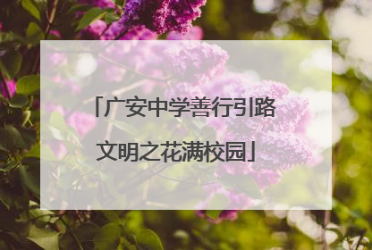 广安中学善行引路 文明之花满校园