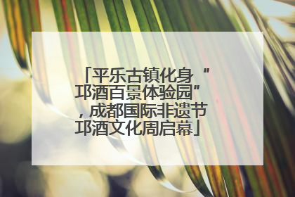 平乐古镇化身“邛酒百景体验园”，成都国际非遗节邛酒文化周启幕