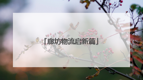 廊坊物流启新篇