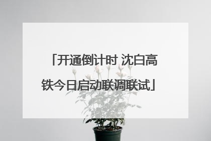 开通倒计时 沈白高铁今日启动联调联试