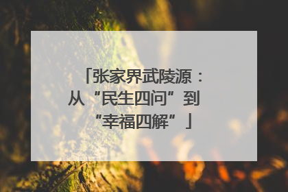 张家界武陵源：从“民生四问”到“幸福四解”