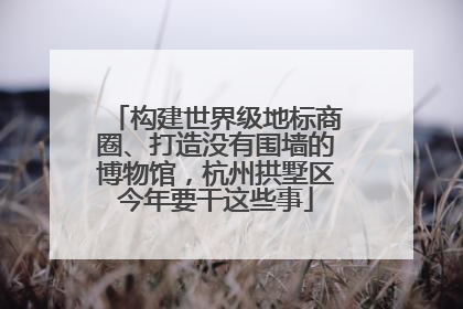 构建世界级地标商圈、打造没有围墙的博物馆，杭州拱墅区今年要干这些事