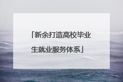 新余打造高校毕业生就业服务体系