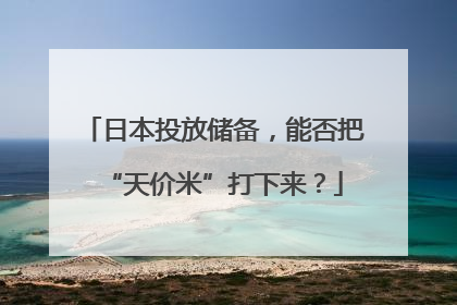 日本投放储备，能否把“天价米”打下来？