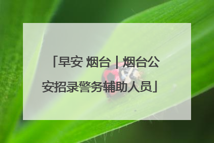 早安 烟台｜烟台公安招录警务辅助人员