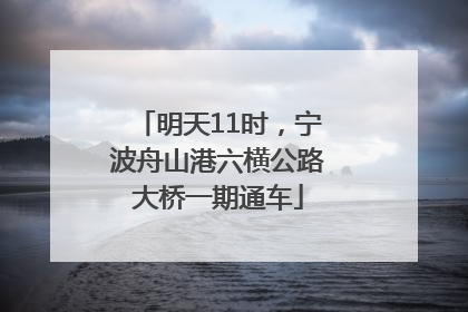 明天11时，宁波舟山港六横公路大桥一期通车