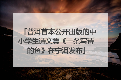 普洱首本公开出版的中小学生诗文集《一条写诗的鱼》在宁洱发布