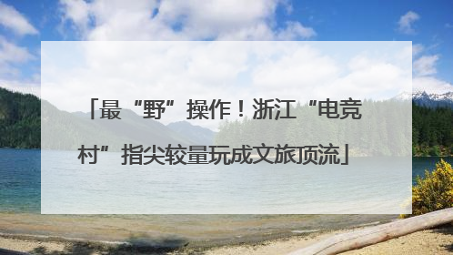 最“野”操作！浙江“电竞村”指尖较量玩成文旅顶流