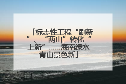 标志性工程“刷新”、“两山”转化“上新”……海南绿水青山景色新
