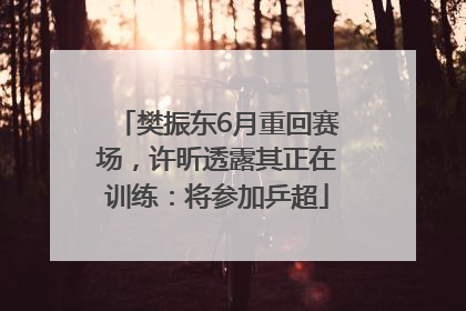 樊振东6月重回赛场，许昕透露其正在训练：将参加乒超