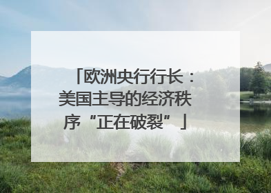 欧洲央行行长：美国主导的经济秩序“正在破裂”