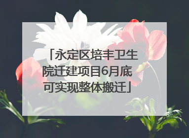 永定区培丰卫生院迁建项目6月底可实现整体搬迁