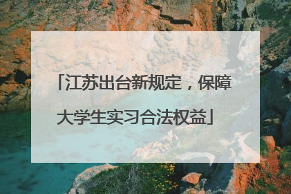 江苏出台新规定，保障大学生实习合法权益