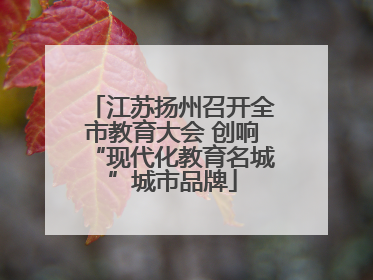江苏扬州召开全市教育大会 创响“现代化教育名城”城市品牌
