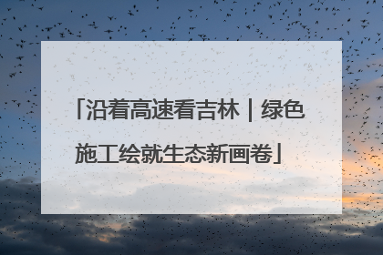 沿着高速看吉林｜绿色施工绘就生态新画卷