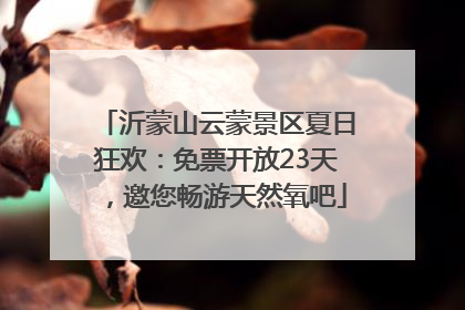 沂蒙山云蒙景区夏日狂欢：免票开放23天，邀您畅游天然氧吧