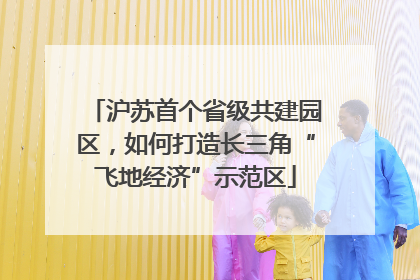 沪苏首个省级共建园区，如何打造长三角“飞地经济”示范区