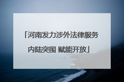 河南发力涉外法律服务 内陆突围 赋能开放