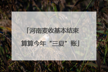 河南麦收基本结束 算算今年“三夏”账