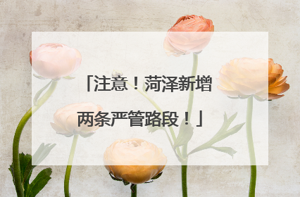 注意！菏泽新增两条严管路段！