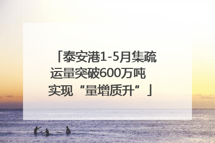 泰安港1-5月集疏运量突破600万吨 实现“量增质升”