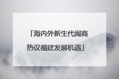 海内外新生代闽商热议福建发展机遇