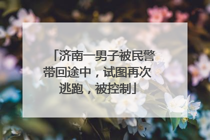 济南一男子被民警带回途中，试图再次逃跑，被控制